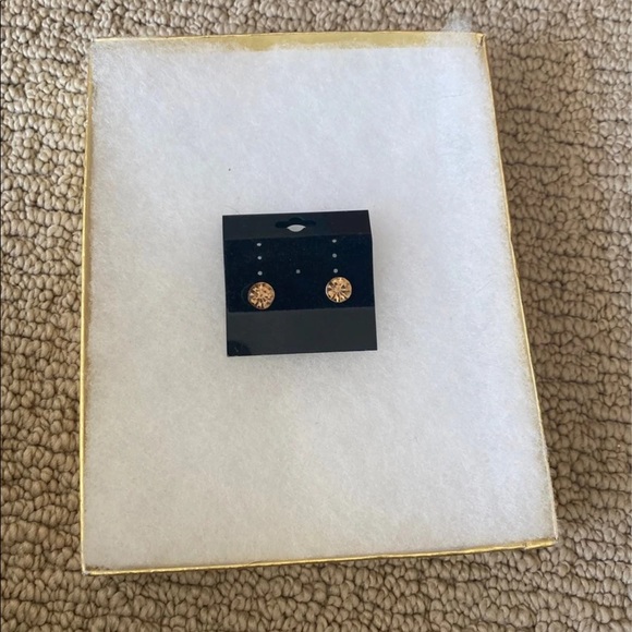 Round Stud Earrings Natural Citrine with post backing. New. - Picture 3 of 13